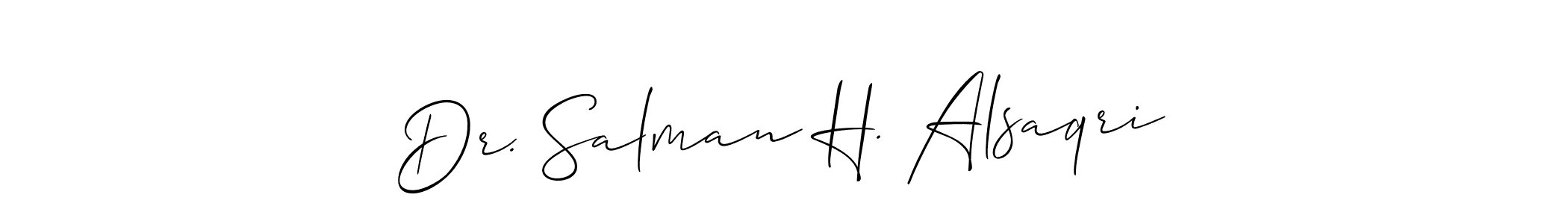 if you are searching for the best signature style for your name Dr. Salman H. Alsaqri. so please give up your signature search. here we have designed multiple signature styles  using Allison_Script. Dr. Salman H. Alsaqri signature style 2 images and pictures png