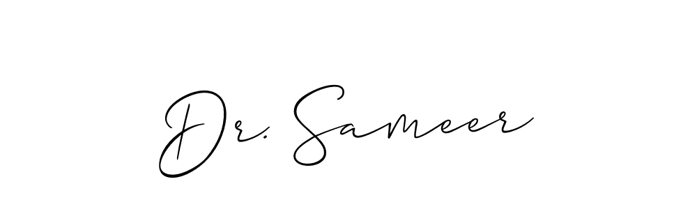 Make a short Dr. Sameer signature style. Manage your documents anywhere anytime using Allison_Script. Create and add eSignatures, submit forms, share and send files easily. Dr. Sameer signature style 2 images and pictures png