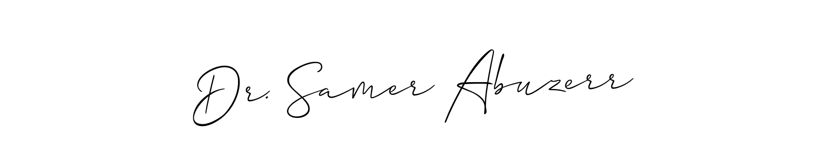 Use a signature maker to create a handwritten signature online. With this signature software, you can design (Allison_Script) your own signature for name Dr. Samer Abuzerr. Dr. Samer Abuzerr signature style 2 images and pictures png