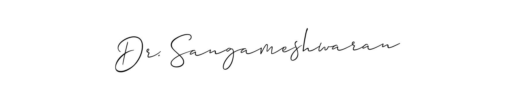 Also You can easily find your signature by using the search form. We will create Dr. Sangameshwaran name handwritten signature images for you free of cost using Allison_Script sign style. Dr. Sangameshwaran signature style 2 images and pictures png