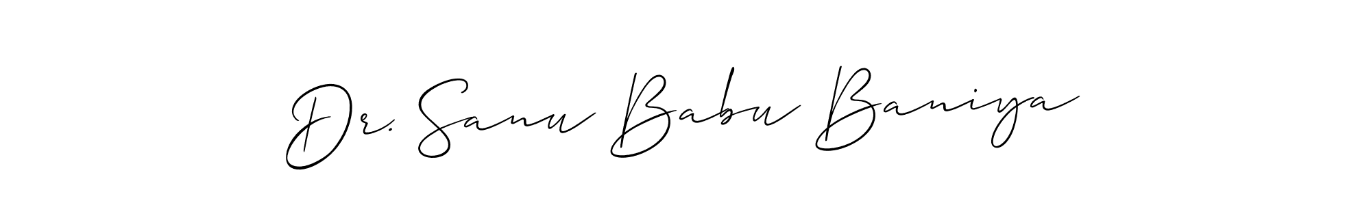 How to make Dr. Sanu Babu Baniya signature? Allison_Script is a professional autograph style. Create handwritten signature for Dr. Sanu Babu Baniya name. Dr. Sanu Babu Baniya signature style 2 images and pictures png