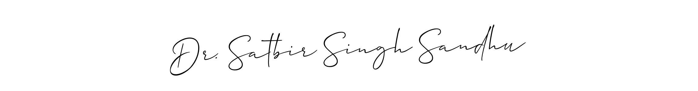 Create a beautiful signature design for name Dr. Satbir Singh Sandhu. With this signature (Allison_Script) fonts, you can make a handwritten signature for free. Dr. Satbir Singh Sandhu signature style 2 images and pictures png
