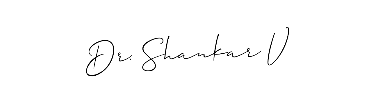 You should practise on your own different ways (Allison_Script) to write your name (Dr. Shankar V) in signature. don't let someone else do it for you. Dr. Shankar V signature style 2 images and pictures png