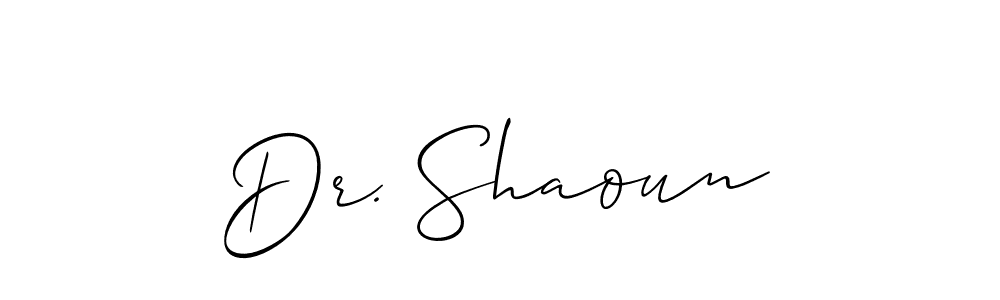 Allison_Script is a professional signature style that is perfect for those who want to add a touch of class to their signature. It is also a great choice for those who want to make their signature more unique. Get Dr. Shaoun name to fancy signature for free. Dr. Shaoun signature style 2 images and pictures png