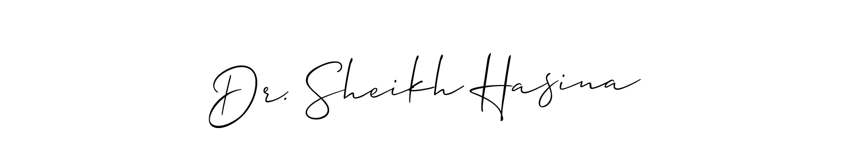 Design your own signature with our free online signature maker. With this signature software, you can create a handwritten (Allison_Script) signature for name Dr. Sheikh Hasina. Dr. Sheikh Hasina signature style 2 images and pictures png