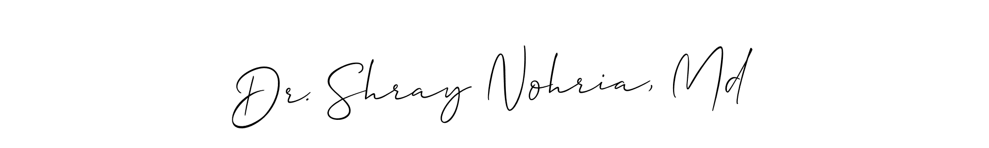 Similarly Allison_Script is the best handwritten signature design. Signature creator online .You can use it as an online autograph creator for name Dr. Shray Nohria, Md. Dr. Shray Nohria, Md signature style 2 images and pictures png