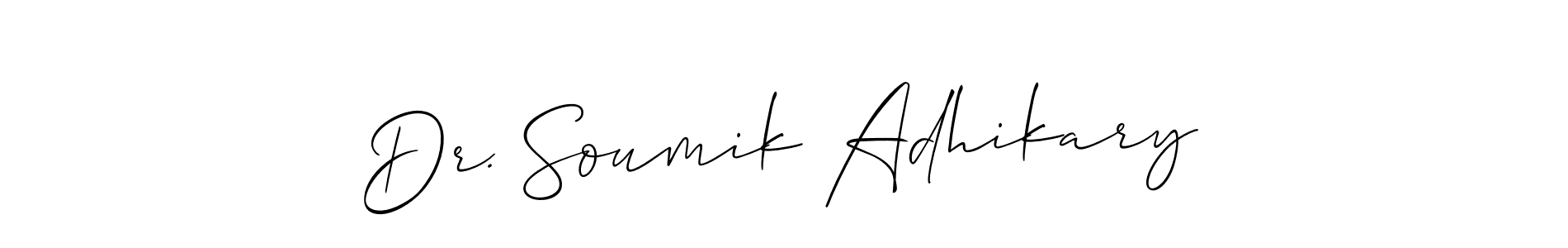 Make a beautiful signature design for name Dr. Soumik Adhikary. With this signature (Allison_Script) style, you can create a handwritten signature for free. Dr. Soumik Adhikary signature style 2 images and pictures png