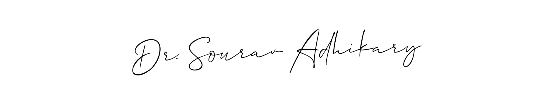 if you are searching for the best signature style for your name Dr. Sourav Adhikary. so please give up your signature search. here we have designed multiple signature styles  using Allison_Script. Dr. Sourav Adhikary signature style 2 images and pictures png
