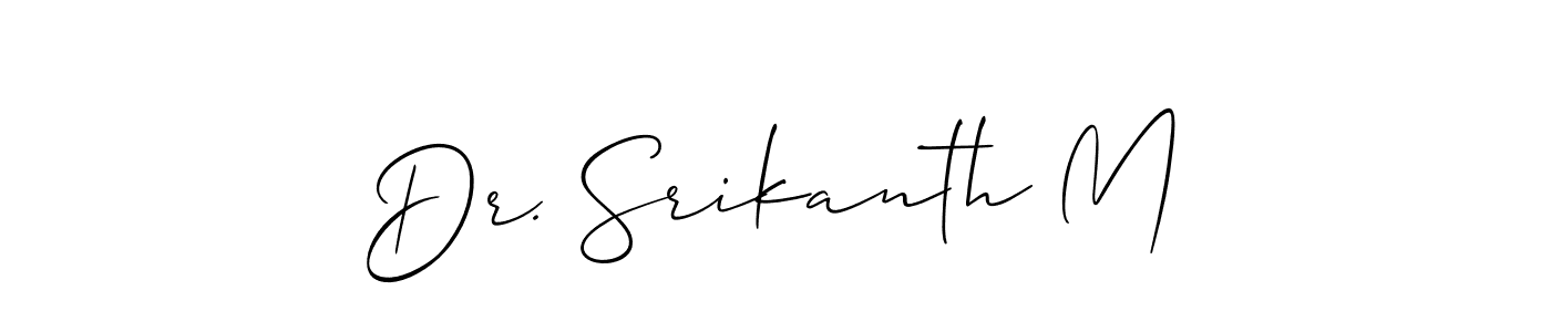 Make a beautiful signature design for name Dr. Srikanth M. With this signature (Allison_Script) style, you can create a handwritten signature for free. Dr. Srikanth M signature style 2 images and pictures png