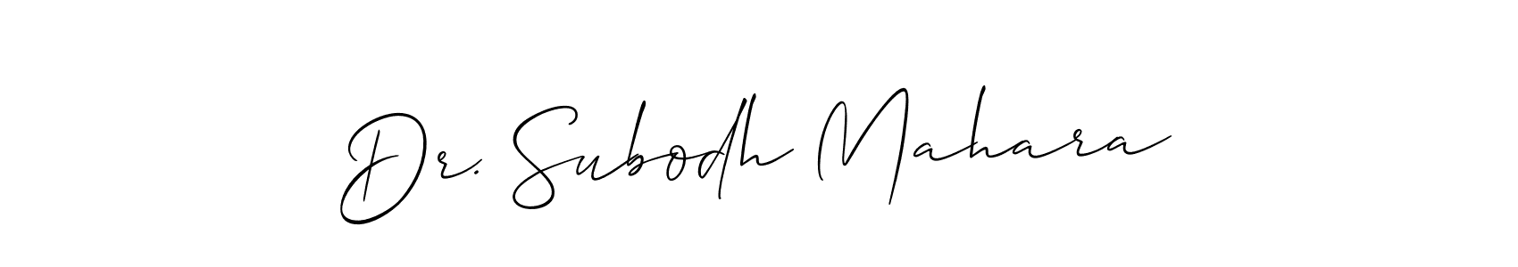 The best way (Allison_Script) to make a short signature is to pick only two or three words in your name. The name Dr. Subodh Mahara include a total of six letters. For converting this name. Dr. Subodh Mahara signature style 2 images and pictures png