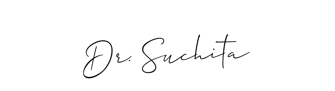 Design your own signature with our free online signature maker. With this signature software, you can create a handwritten (Allison_Script) signature for name Dr. Suchita. Dr. Suchita signature style 2 images and pictures png