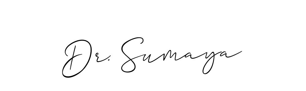 Allison_Script is a professional signature style that is perfect for those who want to add a touch of class to their signature. It is also a great choice for those who want to make their signature more unique. Get Dr. Sumaya name to fancy signature for free. Dr. Sumaya signature style 2 images and pictures png