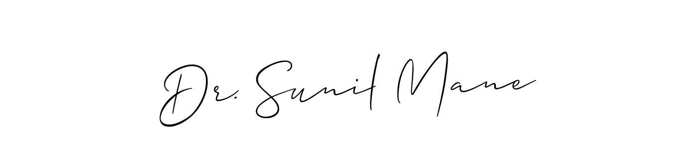 Create a beautiful signature design for name Dr. Sunil Mane. With this signature (Allison_Script) fonts, you can make a handwritten signature for free. Dr. Sunil Mane signature style 2 images and pictures png
