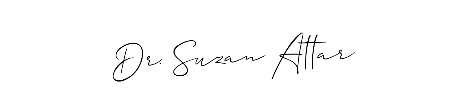 Use a signature maker to create a handwritten signature online. With this signature software, you can design (Allison_Script) your own signature for name Dr. Suzan Attar. Dr. Suzan Attar signature style 2 images and pictures png