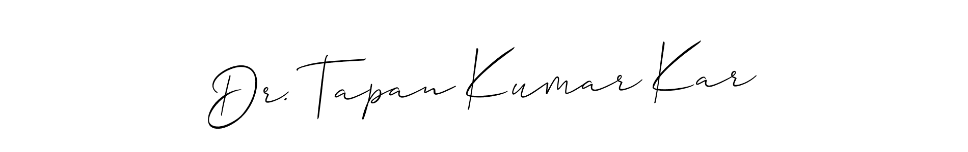 Also You can easily find your signature by using the search form. We will create Dr. Tapan Kumar Kar name handwritten signature images for you free of cost using Allison_Script sign style. Dr. Tapan Kumar Kar signature style 2 images and pictures png