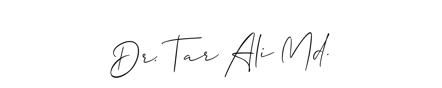 Design your own signature with our free online signature maker. With this signature software, you can create a handwritten (Allison_Script) signature for name Dr. Tar Ali Md.. Dr. Tar Ali Md. signature style 2 images and pictures png