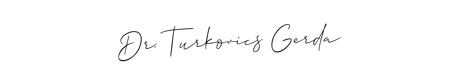 Make a short Dr. Turkovics Gerda signature style. Manage your documents anywhere anytime using Allison_Script. Create and add eSignatures, submit forms, share and send files easily. Dr. Turkovics Gerda signature style 2 images and pictures png