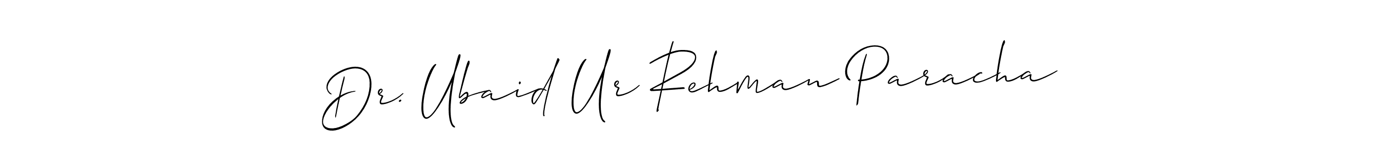 if you are searching for the best signature style for your name Dr. Ubaid Ur Rehman Paracha. so please give up your signature search. here we have designed multiple signature styles  using Allison_Script. Dr. Ubaid Ur Rehman Paracha signature style 2 images and pictures png