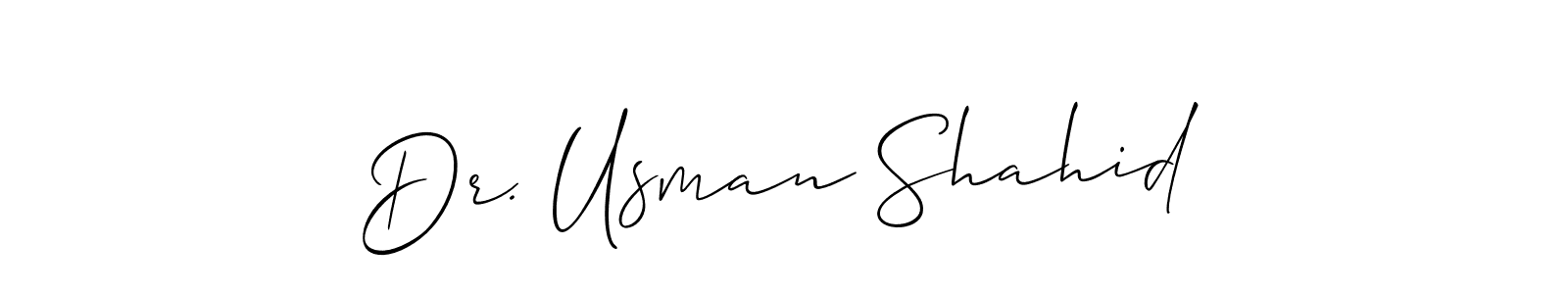 How to make Dr. Usman Shahid name signature. Use Allison_Script style for creating short signs online. This is the latest handwritten sign. Dr. Usman Shahid signature style 2 images and pictures png