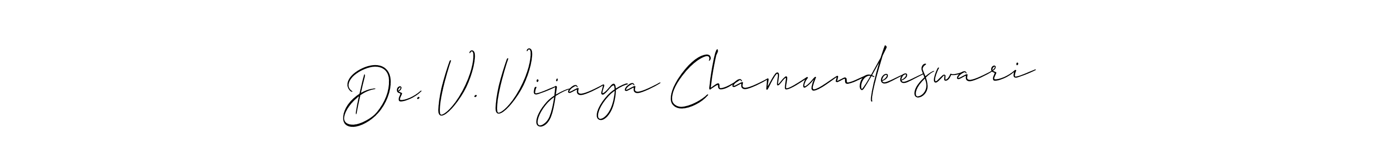 How to make Dr. V. Vijaya Chamundeeswari name signature. Use Allison_Script style for creating short signs online. This is the latest handwritten sign. Dr. V. Vijaya Chamundeeswari signature style 2 images and pictures png