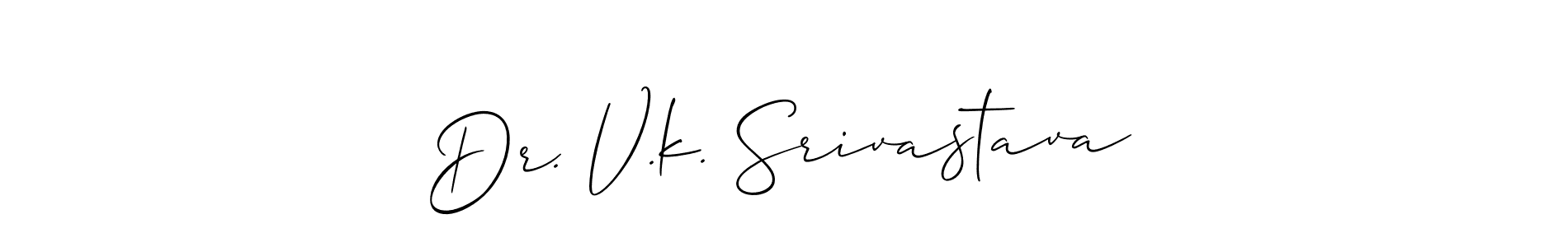 The best way (Allison_Script) to make a short signature is to pick only two or three words in your name. The name Dr. V.k. Srivastava include a total of six letters. For converting this name. Dr. V.k. Srivastava signature style 2 images and pictures png