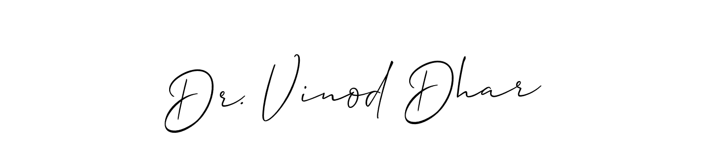 This is the best signature style for the Dr. Vinod Dhar name. Also you like these signature font (Allison_Script). Mix name signature. Dr. Vinod Dhar signature style 2 images and pictures png