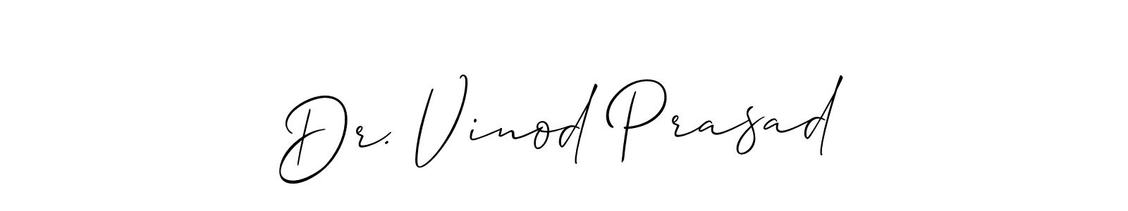Use a signature maker to create a handwritten signature online. With this signature software, you can design (Allison_Script) your own signature for name Dr. Vinod Prasad. Dr. Vinod Prasad signature style 2 images and pictures png