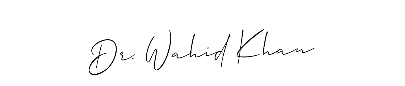 You should practise on your own different ways (Allison_Script) to write your name (Dr. Wahid Khan) in signature. don't let someone else do it for you. Dr. Wahid Khan signature style 2 images and pictures png