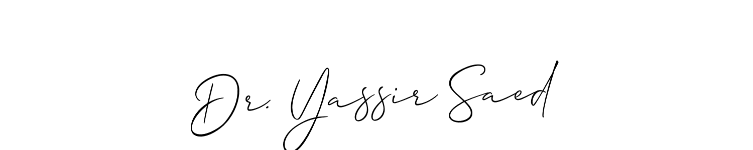 Best and Professional Signature Style for Dr. Yassir Saed. Allison_Script Best Signature Style Collection. Dr. Yassir Saed signature style 2 images and pictures png