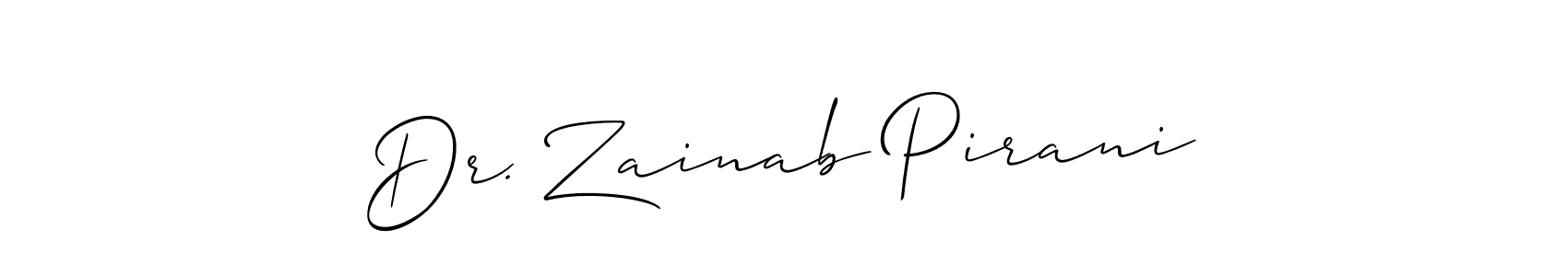 Design your own signature with our free online signature maker. With this signature software, you can create a handwritten (Allison_Script) signature for name Dr. Zainab Pirani. Dr. Zainab Pirani signature style 2 images and pictures png