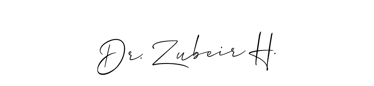 Use a signature maker to create a handwritten signature online. With this signature software, you can design (Allison_Script) your own signature for name Dr. Zubeir H.. Dr. Zubeir H. signature style 2 images and pictures png