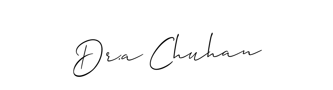 if you are searching for the best signature style for your name Dr.a Chuhan. so please give up your signature search. here we have designed multiple signature styles  using Allison_Script. Dr.a Chuhan signature style 2 images and pictures png