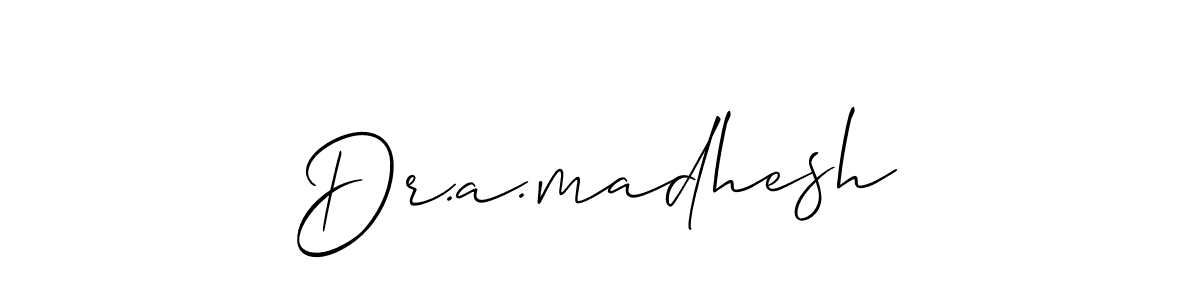 You should practise on your own different ways (Allison_Script) to write your name (Dr.a.madhesh) in signature. don't let someone else do it for you. Dr.a.madhesh signature style 2 images and pictures png
