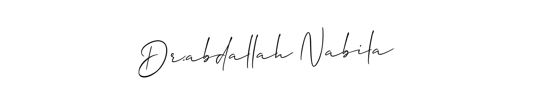 How to make Dr.abdallah Nabila name signature. Use Allison_Script style for creating short signs online. This is the latest handwritten sign. Dr.abdallah Nabila signature style 2 images and pictures png