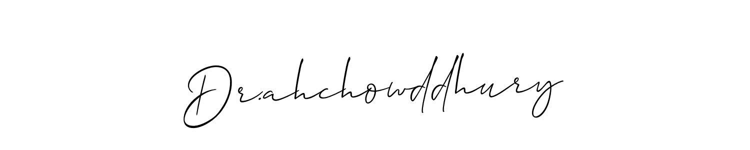 if you are searching for the best signature style for your name Dr.ahchowddhury. so please give up your signature search. here we have designed multiple signature styles  using Allison_Script. Dr.ahchowddhury signature style 2 images and pictures png