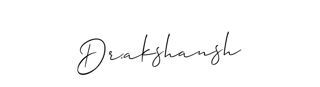 How to make Dr.akshansh signature? Allison_Script is a professional autograph style. Create handwritten signature for Dr.akshansh name. Dr.akshansh signature style 2 images and pictures png