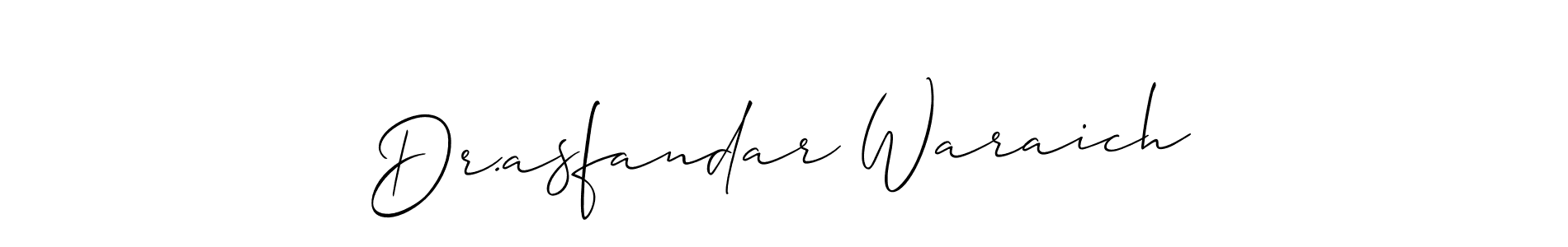 Use a signature maker to create a handwritten signature online. With this signature software, you can design (Allison_Script) your own signature for name Dr.asfandar Waraich. Dr.asfandar Waraich signature style 2 images and pictures png