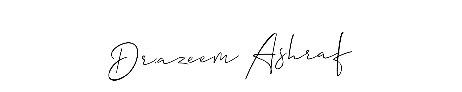 Also we have Dr.azeem Ashraf name is the best signature style. Create professional handwritten signature collection using Allison_Script autograph style. Dr.azeem Ashraf signature style 2 images and pictures png