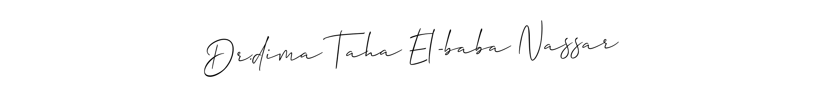 Also we have Dr.dima Taha El-baba Nassar name is the best signature style. Create professional handwritten signature collection using Allison_Script autograph style. Dr.dima Taha El-baba Nassar signature style 2 images and pictures png