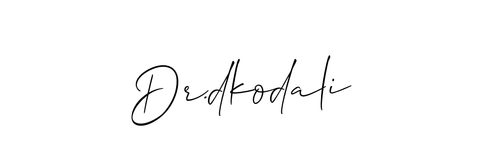 Allison_Script is a professional signature style that is perfect for those who want to add a touch of class to their signature. It is also a great choice for those who want to make their signature more unique. Get Dr.dkodali name to fancy signature for free. Dr.dkodali signature style 2 images and pictures png