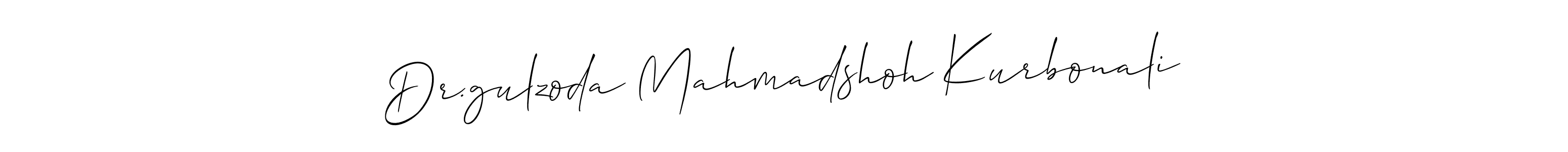 How to make Dr.gulzoda Mahmadshoh Kurbonali signature? Allison_Script is a professional autograph style. Create handwritten signature for Dr.gulzoda Mahmadshoh Kurbonali name. Dr.gulzoda Mahmadshoh Kurbonali signature style 2 images and pictures png