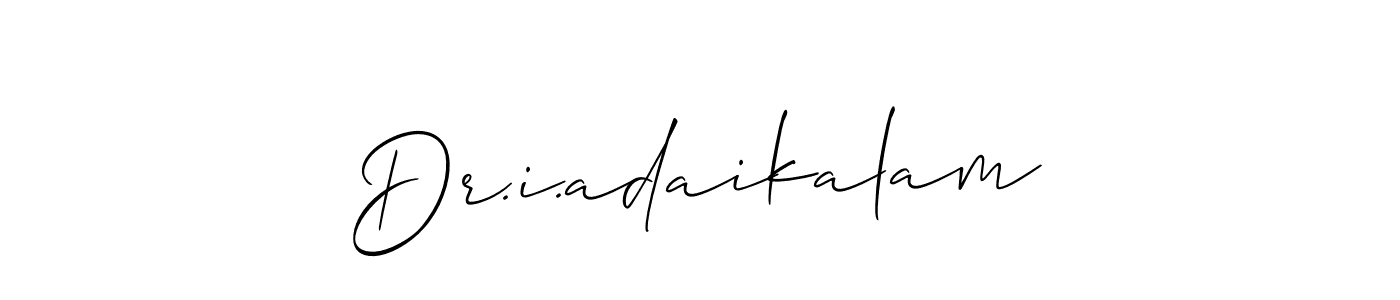 Also You can easily find your signature by using the search form. We will create Dr.i.adaikalam name handwritten signature images for you free of cost using Allison_Script sign style. Dr.i.adaikalam signature style 2 images and pictures png
