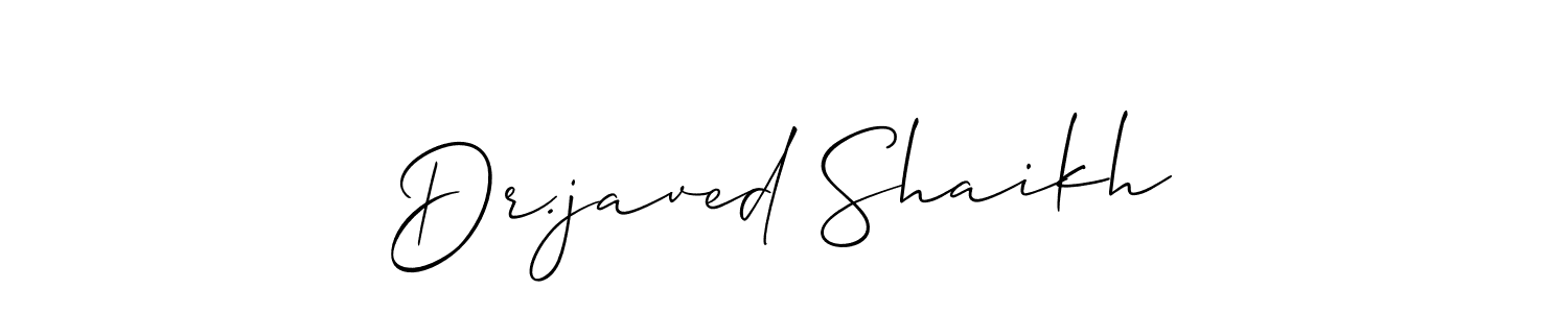 It looks lik you need a new signature style for name Dr.javed Shaikh. Design unique handwritten (Allison_Script) signature with our free signature maker in just a few clicks. Dr.javed Shaikh signature style 2 images and pictures png