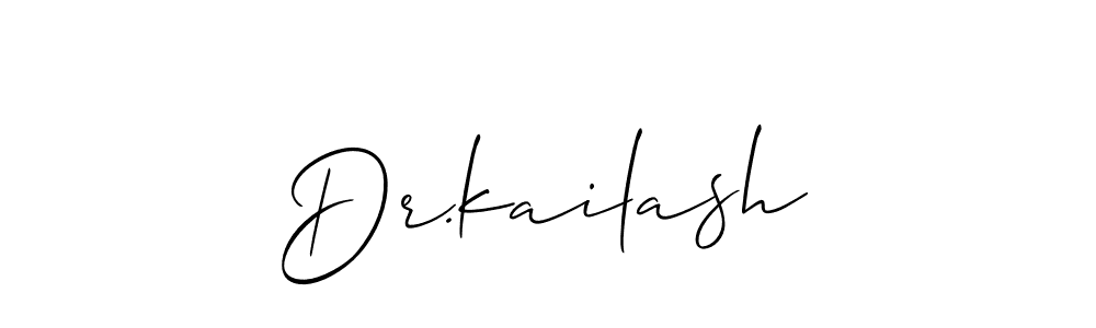 Also we have Dr.kailash name is the best signature style. Create professional handwritten signature collection using Allison_Script autograph style. Dr.kailash signature style 2 images and pictures png