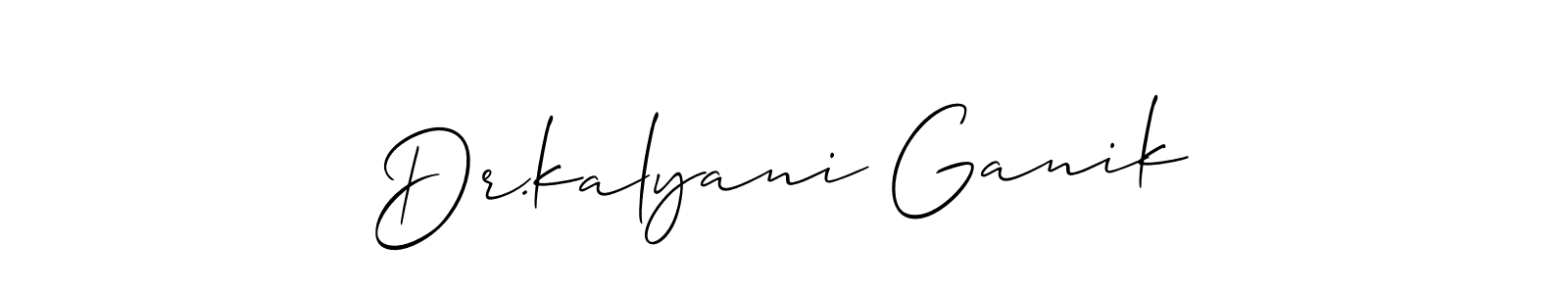 The best way (Allison_Script) to make a short signature is to pick only two or three words in your name. The name Dr.kalyani Ganik include a total of six letters. For converting this name. Dr.kalyani Ganik signature style 2 images and pictures png