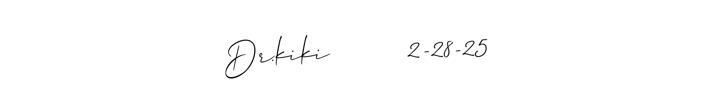 It looks lik you need a new signature style for name Dr.kiki         2-28-25. Design unique handwritten (Allison_Script) signature with our free signature maker in just a few clicks. Dr.kiki         2-28-25 signature style 2 images and pictures png