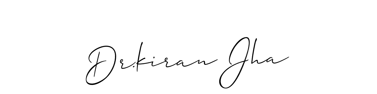 if you are searching for the best signature style for your name Dr.kiran Jha. so please give up your signature search. here we have designed multiple signature styles  using Allison_Script. Dr.kiran Jha signature style 2 images and pictures png