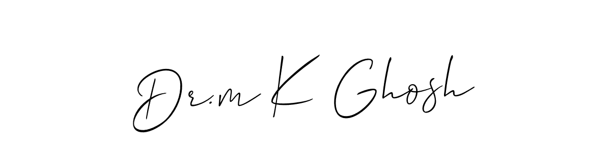 It looks lik you need a new signature style for name Dr.m K Ghosh. Design unique handwritten (Allison_Script) signature with our free signature maker in just a few clicks. Dr.m K Ghosh signature style 2 images and pictures png