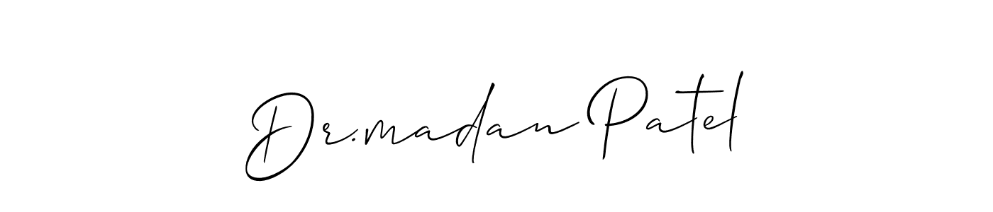 if you are searching for the best signature style for your name Dr.madan Patel. so please give up your signature search. here we have designed multiple signature styles  using Allison_Script. Dr.madan Patel signature style 2 images and pictures png