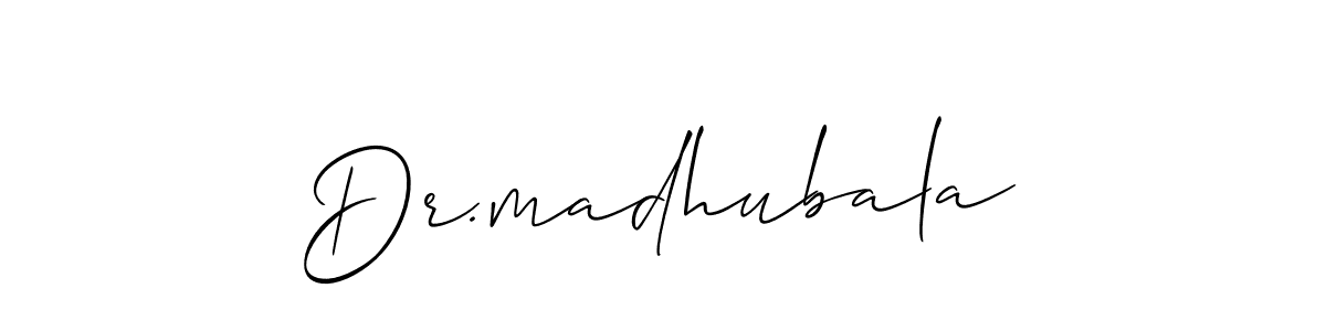 Make a beautiful signature design for name Dr.madhubala. With this signature (Allison_Script) style, you can create a handwritten signature for free. Dr.madhubala signature style 2 images and pictures png